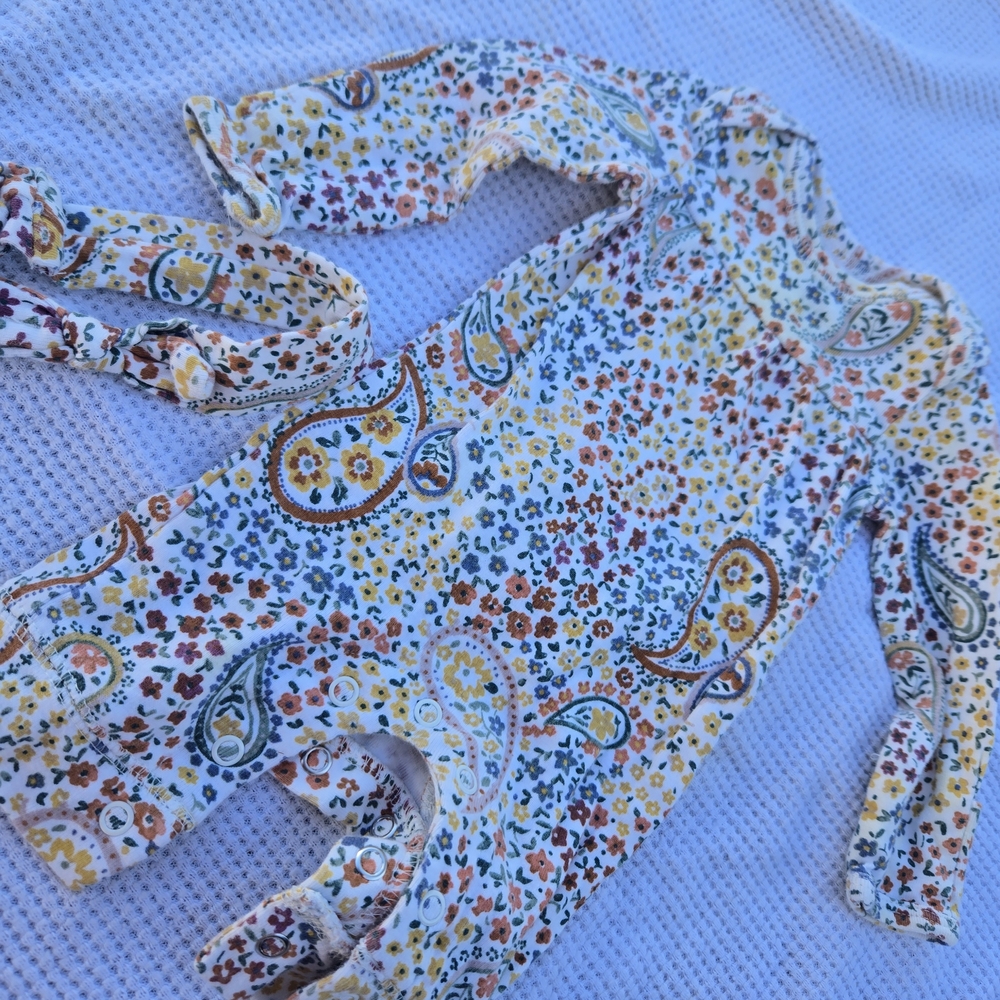 Floral Paisley Baby Onesie with Headband